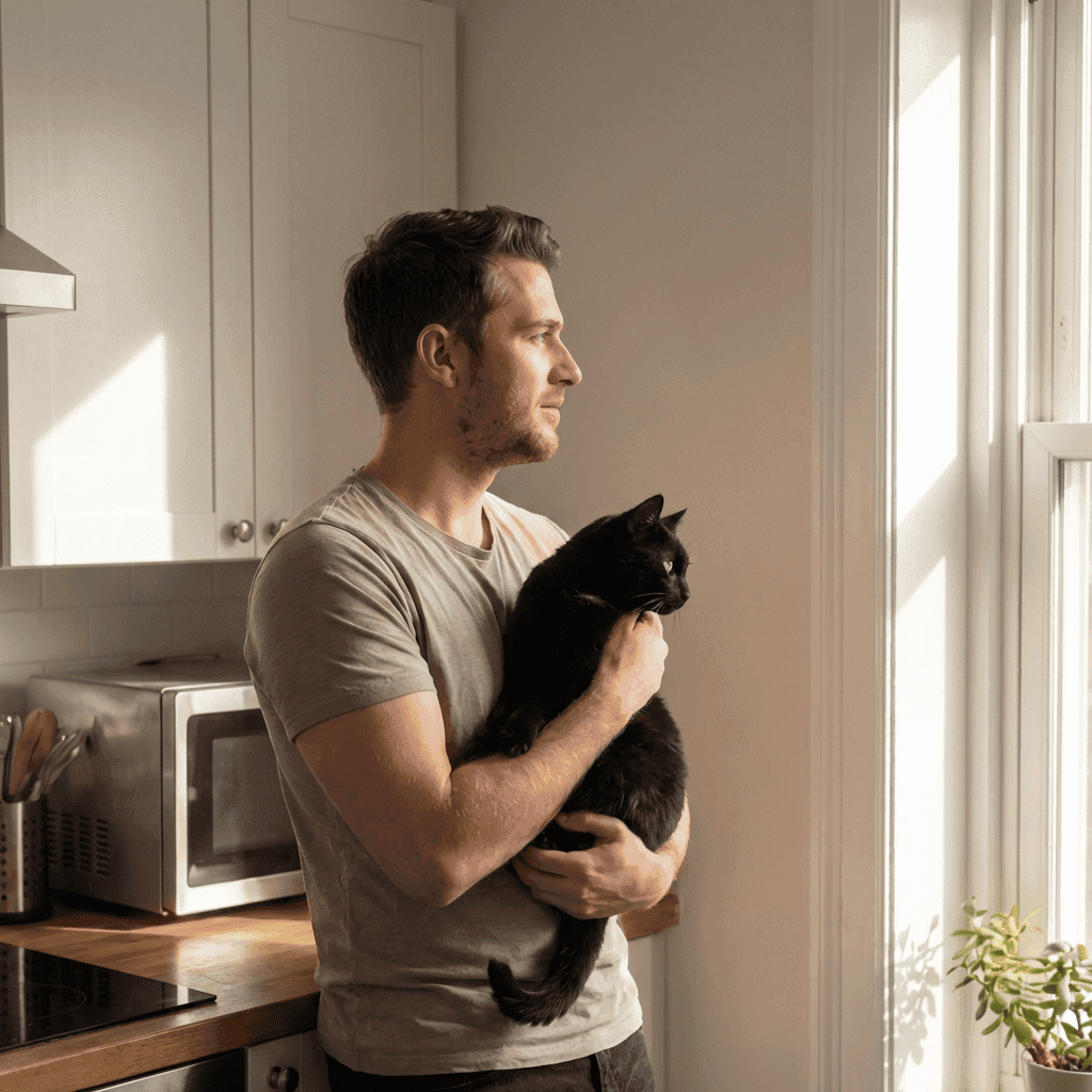 Happy Balloxx customer Mark van D. with their pet Luna